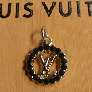 LV Gold and Black Circle Charm Pendant
